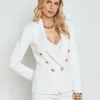 New L’agence - Kenzie Knit Blazer - White/Gold Blazers