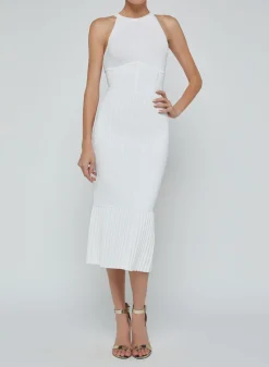 Online L’agence - Kimi Knit Dress - Ivory Midi | Midi Dresses