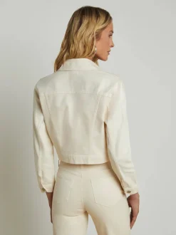 Hot - Koda Coated Cropped Denim Jacket - French Vanilla Coated Denim Jackets | Jackets