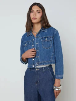 Fashion - Koda Cropped Denim Jacket - Glendora Denim Jackets | Jackets
