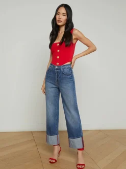 Online - Leighton Cuffed Stovepipe Jean - Brentwood Denim | All Denim