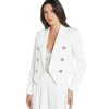 Fashion - Lila Open-Front Blazer - White Blazers