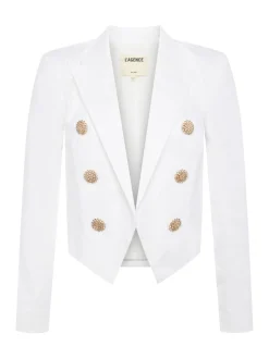 Fashion - Lila Open-Front Blazer - White Blazers