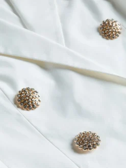 Fashion - Lila Open-Front Blazer - White Blazers