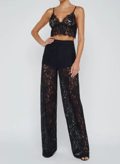 Discount L’agence - Livvy Lace Trouser - Black Pants