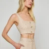 Best - Maylin Pinstriped Bralette Top - Tan/Brown Pinstripe Crop Tops