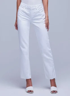 Outlet L’agence - Milana L/R Stovepipe Jean - Blanc Denim | All Denim