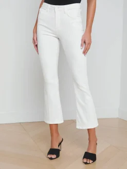 New L’agence - Mira Cropped Micro Boot Jean - Blanc Flare | Crop