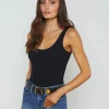 Discount - Nica Scoopneck Bodysuit - Black Bodysuits