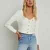 Fashion - Nopal Cropped Cardigan - Ivory/Gold Sweaters & Knits