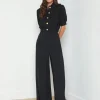 Sale L’agence - Nova Pleated Wide Leg Pant - Black Pants