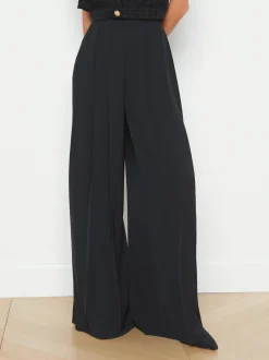Sale L’agence - Nova Pleated Wide Leg Pant - Black Pants