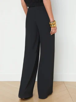 Sale L’agence - Nova Pleated Wide Leg Pant - Black Pants