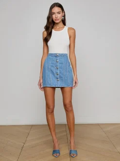 New - Phia Denim Mini Skirt - Hartland Mini Skirts