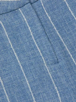 Online L’agence - Pilar Pinstriped Wide-Leg Pant - Sky Blue/White Pinstripe Pants