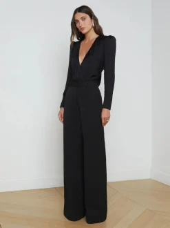 Discount L’agence - Pilar wide leg pant - Black Pants