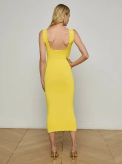 Online - Romona Knit Midi Dress - Lemon Tonic Midi | Midi Dresses