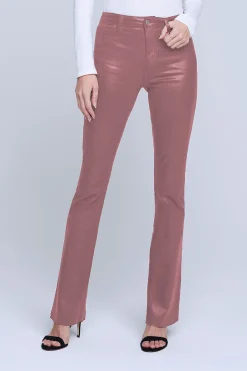 Hot - Ruth H/R Straight Raw Hem - Mauve Rose Coated High-Rise | Denim