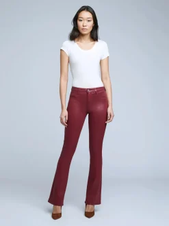 Online L’agence - Selma Coated Jean - Falu Red Coated Denim | All Denim