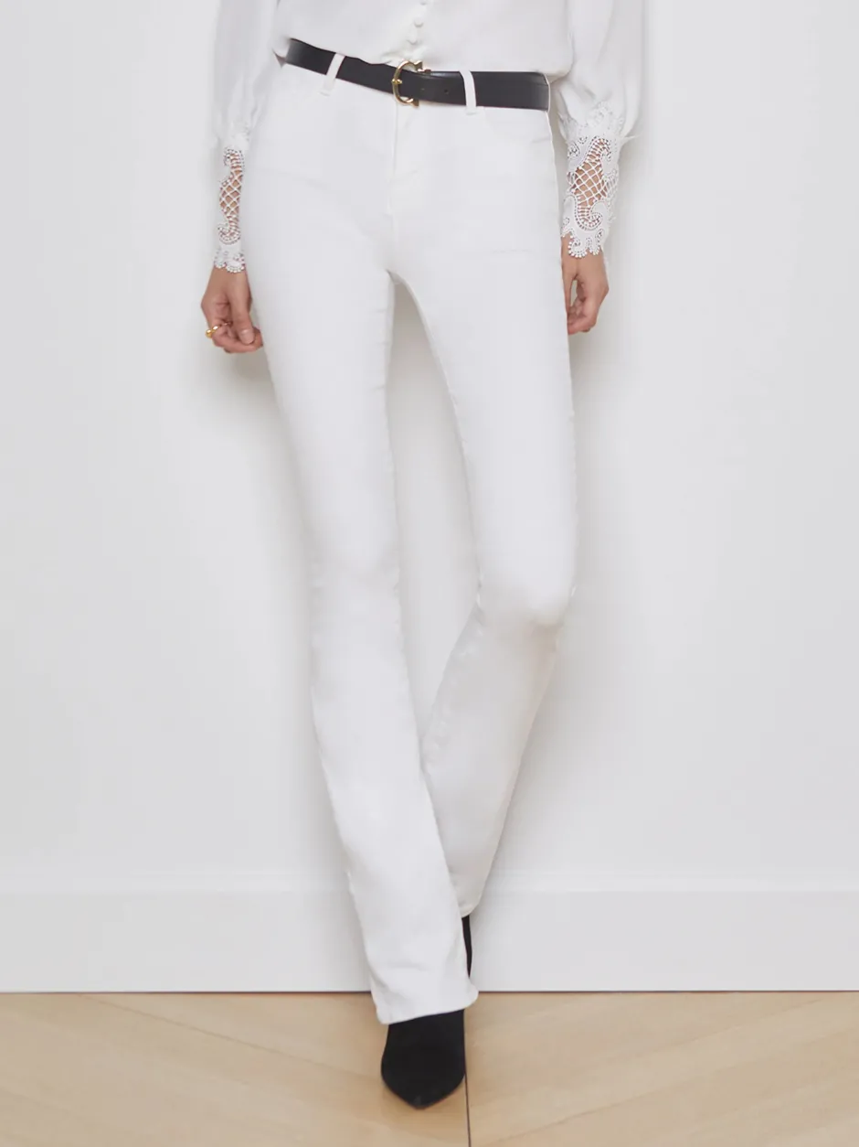 Sale L’agence - Selma H/R Sleek Baby Boot - Blanc Flare | High-Rise