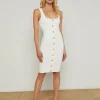 Fashion - Soleil Knit Dress - Ivory/Gold Midi | Midi Dresses