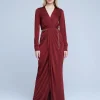 Discount L’agence - Thea Dress - Black Cherry Dresses | Long Dresses