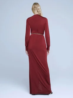 Discount L’agence - Thea Dress - Black Cherry Dresses | Long Dresses