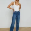 Outlet L’agence - Tiana Raw-Hem Wide-Leg Jean - Stockton Flare | Crop