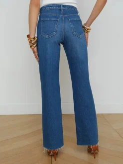 Outlet L’agence - Tiana Raw-Hem Wide-Leg Jean - Stockton Flare | Crop