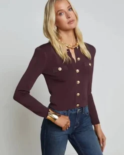 New - Toulouse Cardigan - Dark Syrah Sweaters & Knits