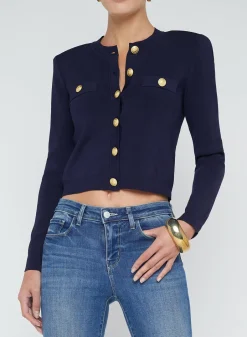New - Toulouse Cardigan - Midnight/Gold Sweaters & Knits