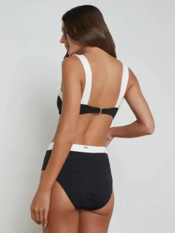 Clearance - Vanessa High Waist Bikini Bottom - Black Bikini