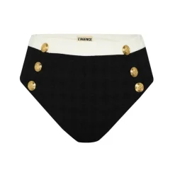 Clearance - Vanessa High Waist Bikini Bottom - Black Bikini