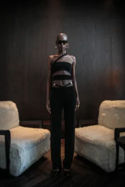 Sale - Buckle Strap Pants - Black Pants