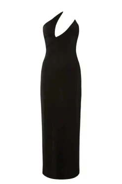 Sale - Double Shoulder V-neck Dress - Black Dresses | Midi
