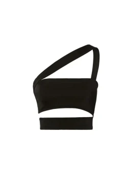Best - Thin Bandage Neck Top - Black Crop Tops