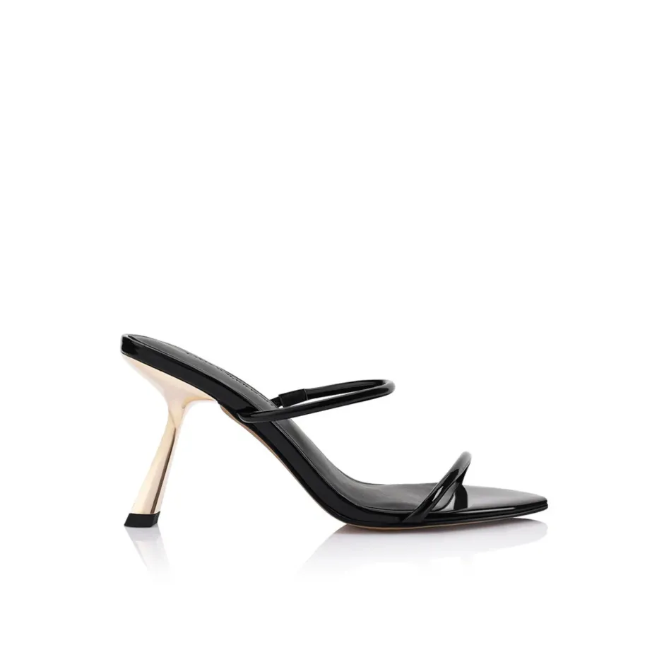 Fashion - Marilyn Sandal Patent Leather - Black Shoes