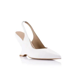 New - Monique Wedge - White Leather Shoes