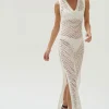 Best - Althaia V Open Knit Maxi Dress - Ivory Dresses | Coverups