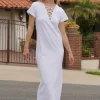 Fashion - Bel Air Lace Up Dress - White Dresses | Long Dresses