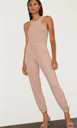 Sale - Core Ribbed Jogger - Nude Pants