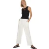 Best - Declan Linen Elastic Waist Pant - White Pants