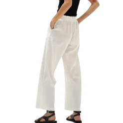 Best - Declan Linen Elastic Waist Pant - White Pants