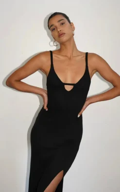 Sale - Estelle Midi Dress - Black Crepe Dresses | Midi