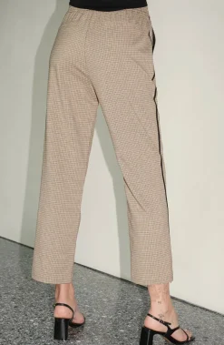 New - Kip Houndstooth Track Pant - Chestnut Houndstooth Pants