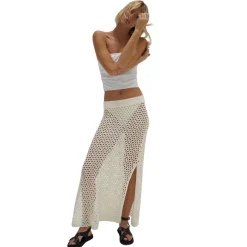 Fashion - Kyle Open Knit Skirt - Ivory Long Skirts
