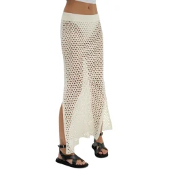 Fashion - Kyle Open Knit Skirt - Ivory Long Skirts
