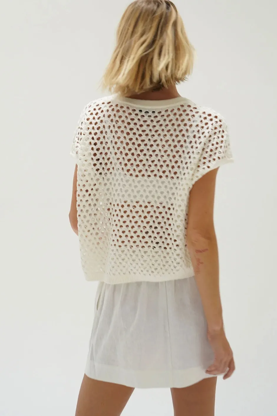 Online - Mia Linen Mini Skirt - White Mini Skirts