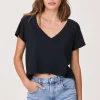 Online - Sparks V Neck - Black Crop Tops