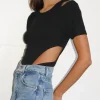 Hot - Teather Bodysuit - Black Bodysuits